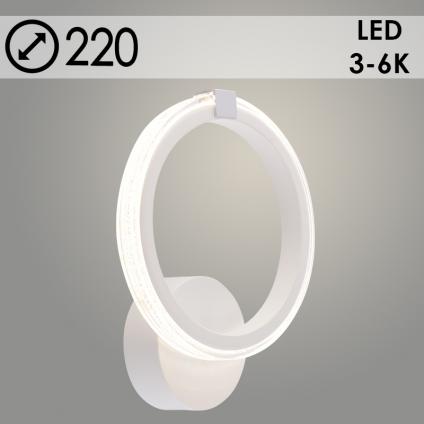 Бра DK6353A/1 WT+CR белый/хром 18W LED 3000K-6000K d225, HN24